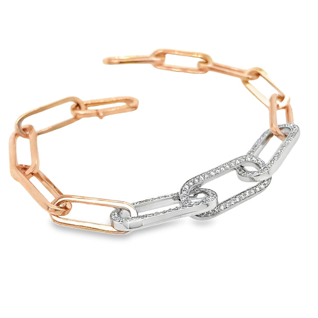 "Armonia" Rose Gold Bracelet With 3 Diamond Links