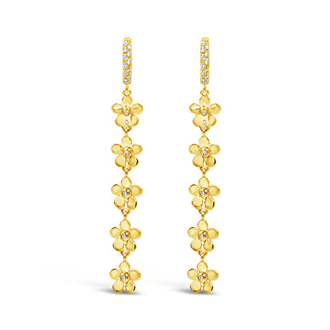 18K Yellow Gold And Diamond Drop Earrings .28 ctw