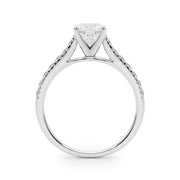 14K White Gold Diamond Semi-Mount For Round, Emerald Cut And Oval Diamond