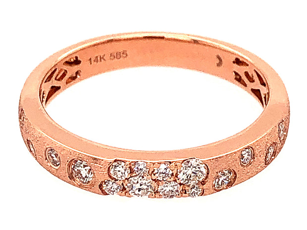 14K Rose Gold Diamond Band