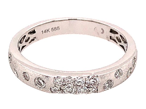 14K Rose Gold Diamond Band