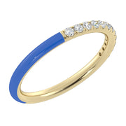The "Dreamer Ring" 14K Yellow Gold Enamel And Diamonds .24ctw.