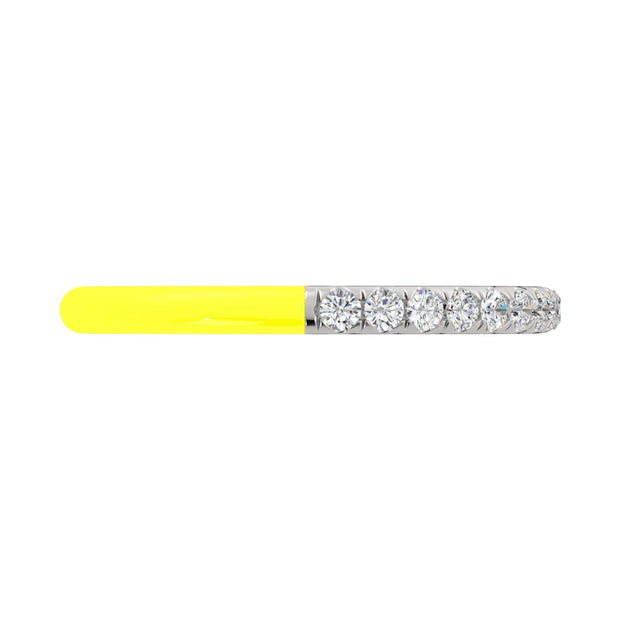 The "Dreamer Ring" 14K Yellow Gold Enamel And Diamonds .24ctw.