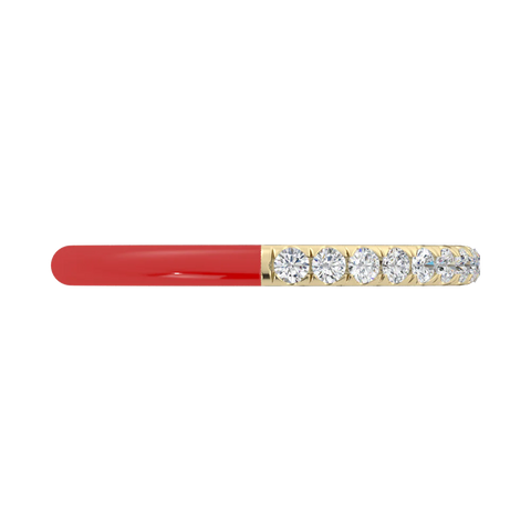 The "Dreamer Ring" 14K Yellow Gold Enamel And Diamonds .24ctw.