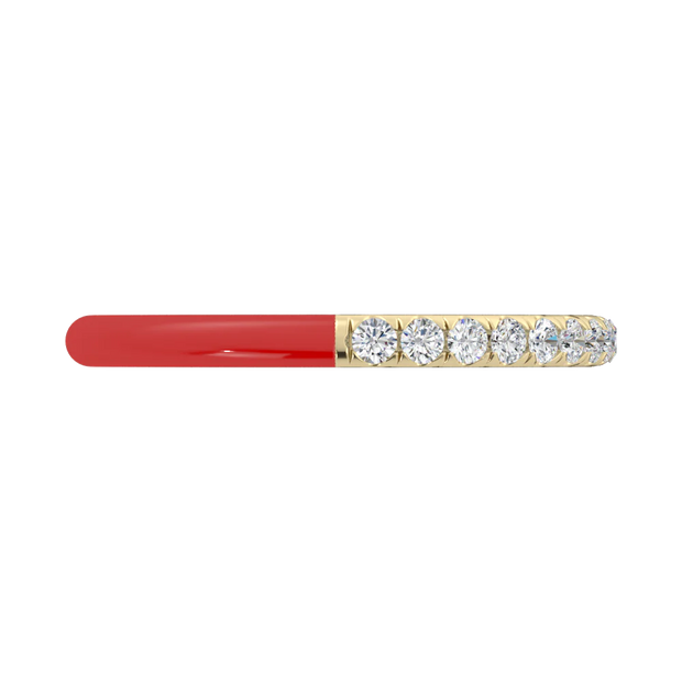 The "Dreamer Ring" 14K Yellow Gold Enamel And Diamonds .24ctw.