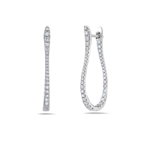 18K White Gold Diamond Lantern Shaped Earring