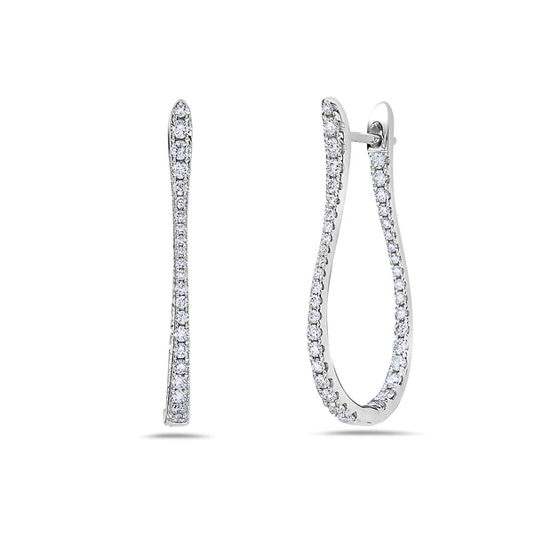 18K White Gold Diamond Lantern Shaped Earring