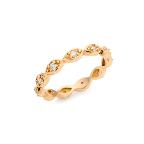 14K Marquis Shaped Diamond Eternity Ring .28ctw