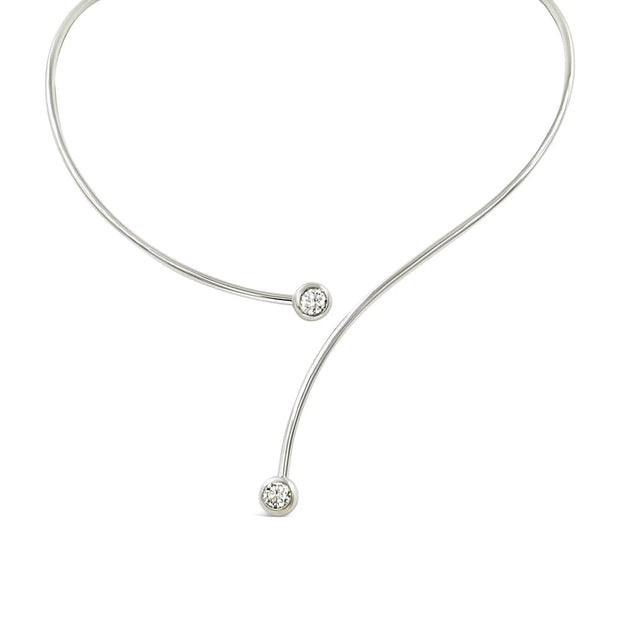 18K White Gold Flexible Diamond Necklace .20ctw