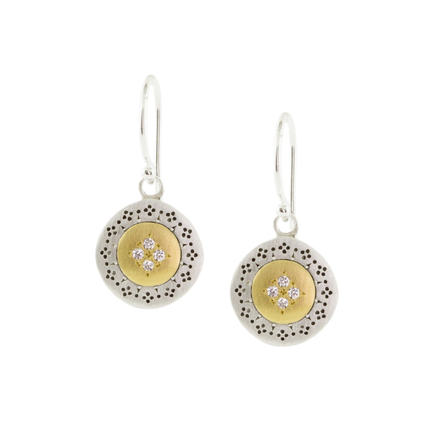 Sterling Silver 18K Diamond "Harmony" Earrings