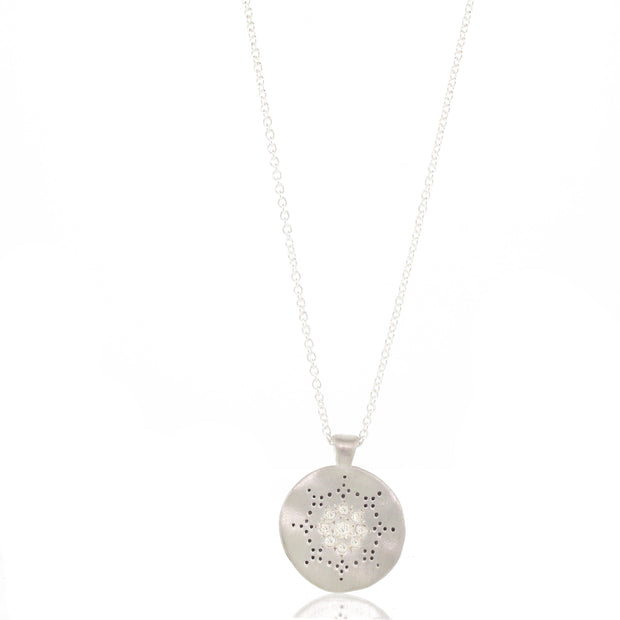 Sterling Silver And Diamond Pendant