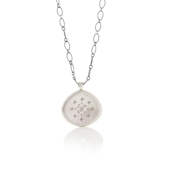 Sterling Silver And Diamond Pendant