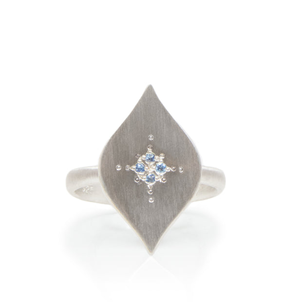 Sterling Silver And Aquamarine Ring