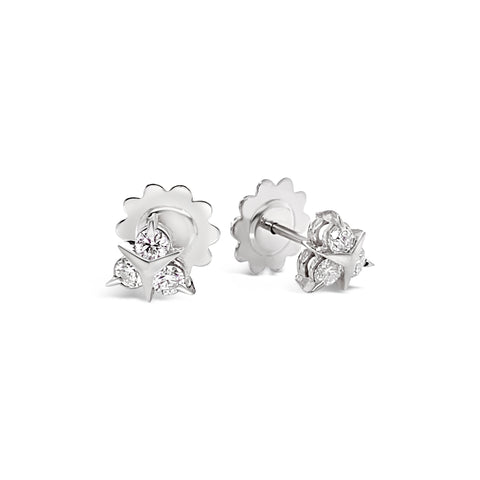 18K White Gold Diamond Stud Earring .54ctw