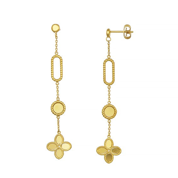 14k Yellow Gold Drop Earrings