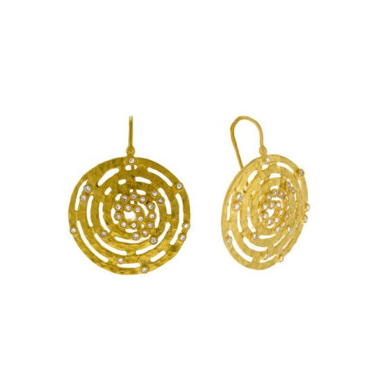14K Yellow Gold Diamond Earrings On Wire .27ctw