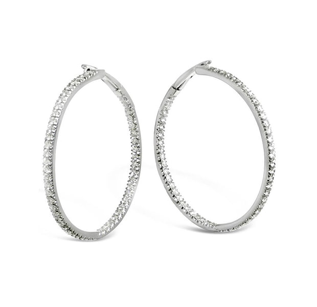 18K White Gold Diamond Hoop 1.35ctw