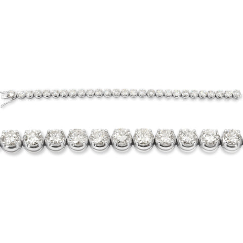 18K White Gold Diamond Tennis Bracelet 17.62ctw