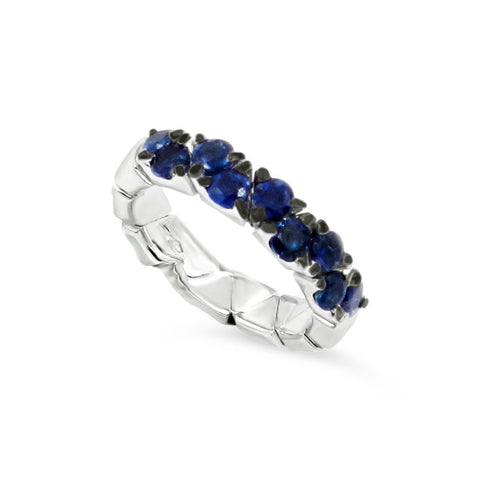 18K White Gold Blue Sapphire Ring 1.80 ctw