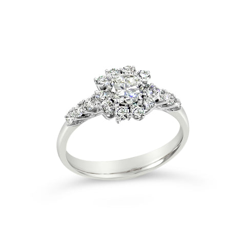 18K White Gold Diamond Ring 1.13 ctw