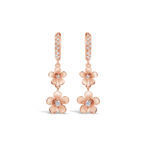 18K Rose Gold Diamond Drop Earring .24 ctw