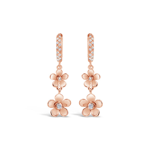 18K Rose Gold Diamond Drop Earring .24 ctw