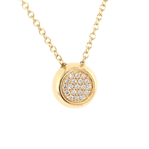 18K Yellow Gold Pave' Diamond Pendant .21ctw