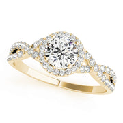 14K White Gold Diamond Semi-Mount For Round Diamond