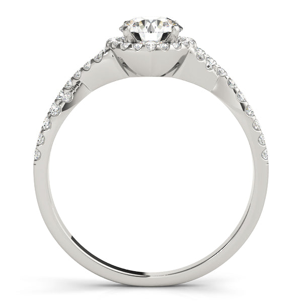 14K White Gold Diamond Semi-Mount For Round Diamond