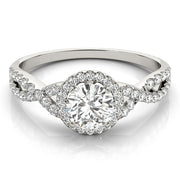 14K White Gold Diamond Semi-Mount For Round Diamond