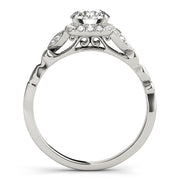 Vintage Diamond Semi-Mount In 14K White Gold