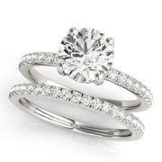 14K White Gold Diamond Semi-Mount for Round Diamond