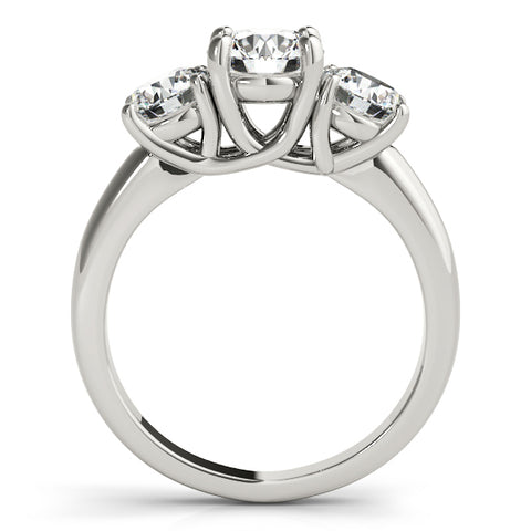 Three Stone White Gold Diamond Semi-Mount