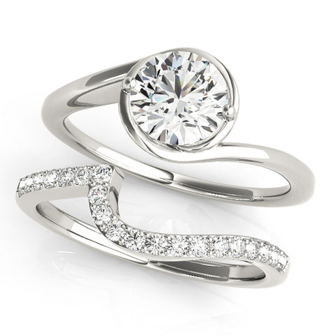 14K White Gold Mounting For Round Diamond