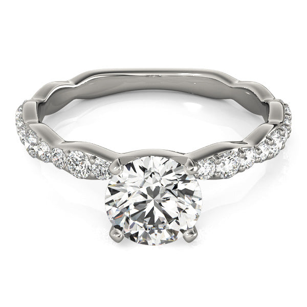 14K White Gold Diamond Semi-Mount