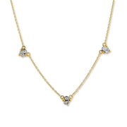 24K Gold, Oxidized Silver With Diamond Necklace