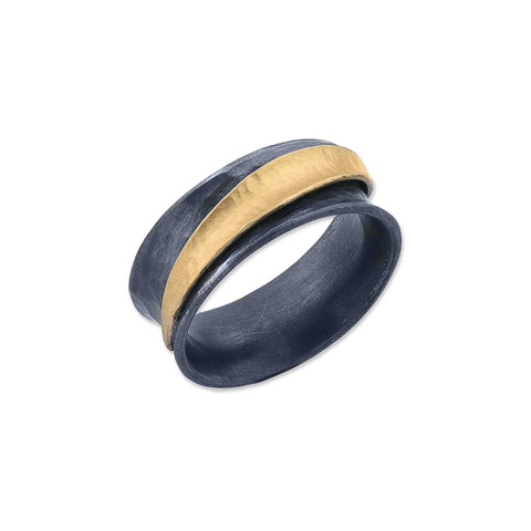 24K Fusion Gold Ying Yang Ring 8mm