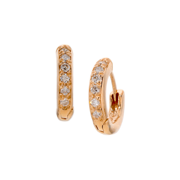 14K Diamond Huggy Style Earring