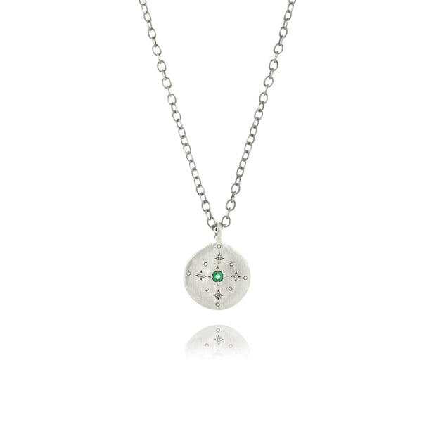 Sterling Silver And Emerald Pendant