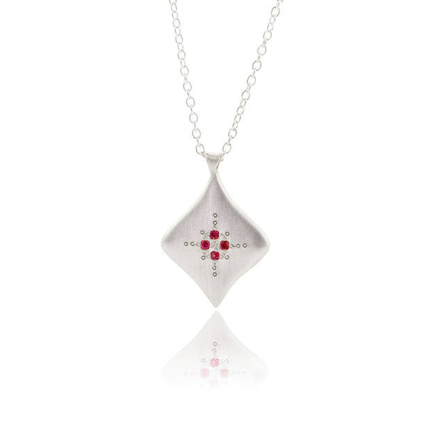 Sterling Silver And Ruby Pendant